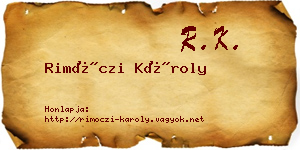 Rimóczi Károly névjegykártya